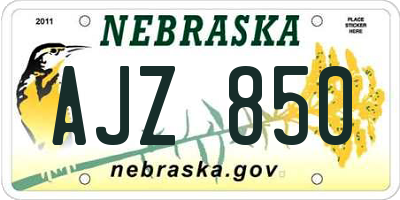 NE license plate AJZ850