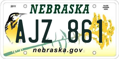 NE license plate AJZ861