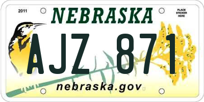 NE license plate AJZ871