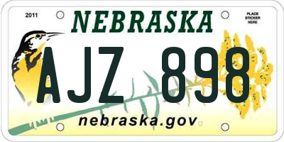 NE license plate AJZ898