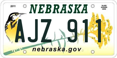 NE license plate AJZ911