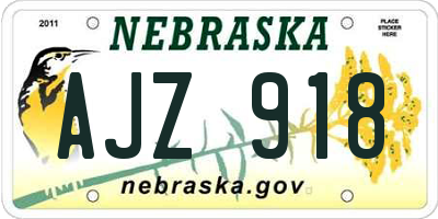 NE license plate AJZ918