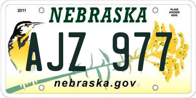 NE license plate AJZ977