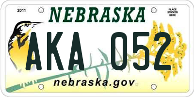 NE license plate AKA052
