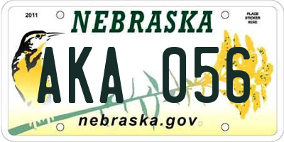 NE license plate AKA056