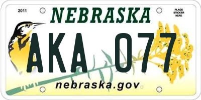 NE license plate AKA077