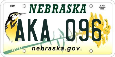 NE license plate AKA096