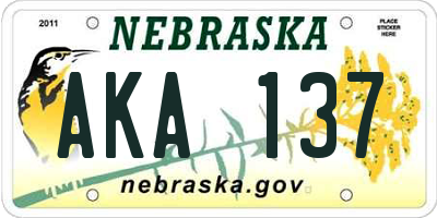 NE license plate AKA137