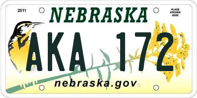NE license plate AKA172