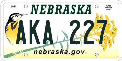 NE license plate AKA227