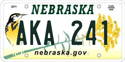NE license plate AKA241
