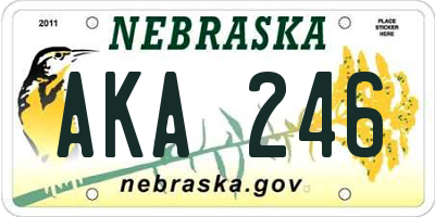 NE license plate AKA246
