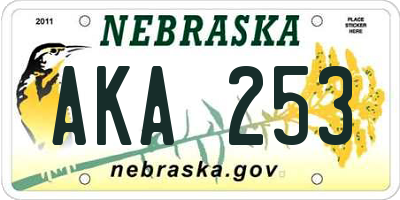 NE license plate AKA253