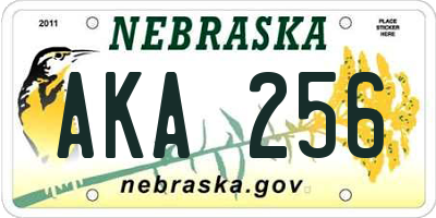 NE license plate AKA256
