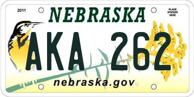 NE license plate AKA262