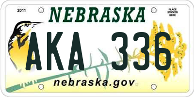 NE license plate AKA336