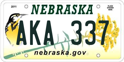 NE license plate AKA337