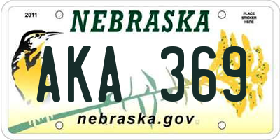 NE license plate AKA369