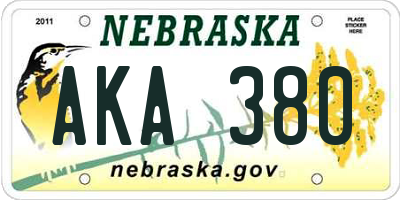 NE license plate AKA380