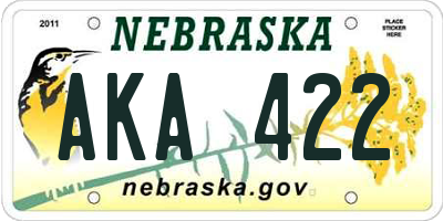 NE license plate AKA422