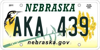 NE license plate AKA439