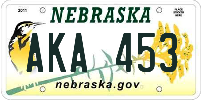 NE license plate AKA453