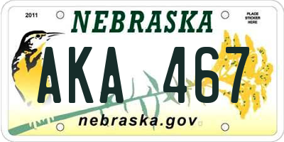NE license plate AKA467
