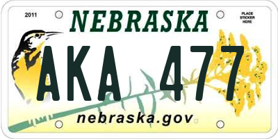 NE license plate AKA477