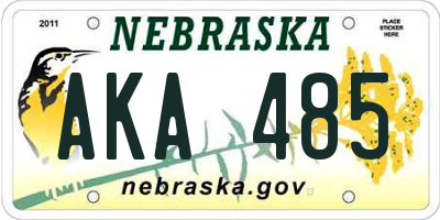 NE license plate AKA485