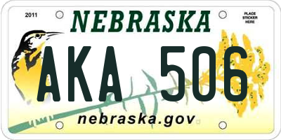 NE license plate AKA506