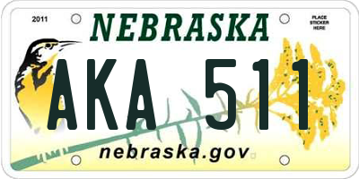 NE license plate AKA511