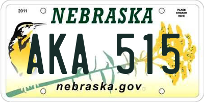 NE license plate AKA515