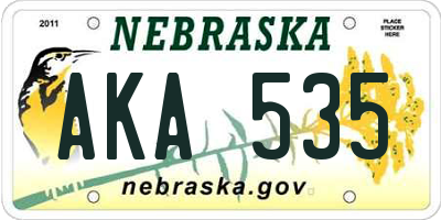 NE license plate AKA535