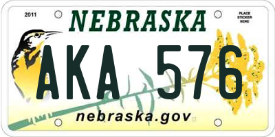NE license plate AKA576