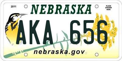 NE license plate AKA656