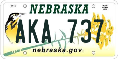 NE license plate AKA737