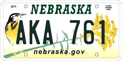 NE license plate AKA761