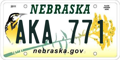 NE license plate AKA771