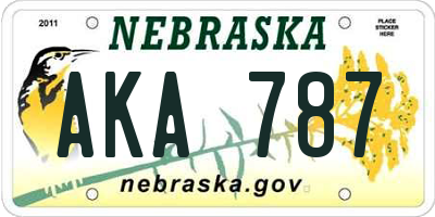 NE license plate AKA787