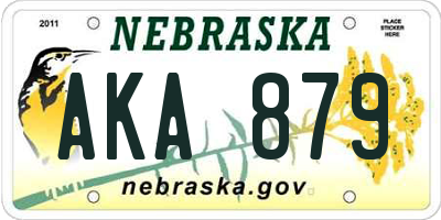 NE license plate AKA879