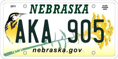 NE license plate AKA905
