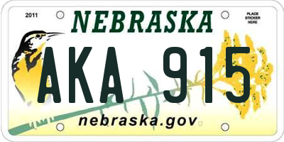 NE license plate AKA915