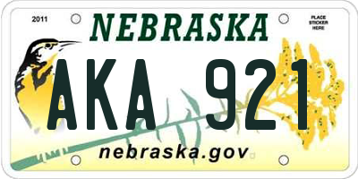 NE license plate AKA921