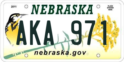 NE license plate AKA971