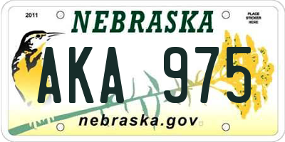 NE license plate AKA975