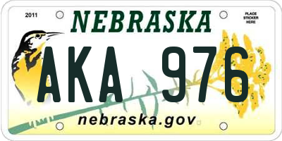 NE license plate AKA976