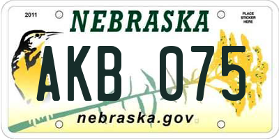 NE license plate AKB075