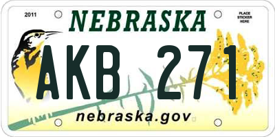 NE license plate AKB271