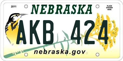 NE license plate AKB424