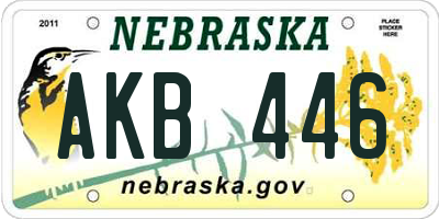 NE license plate AKB446